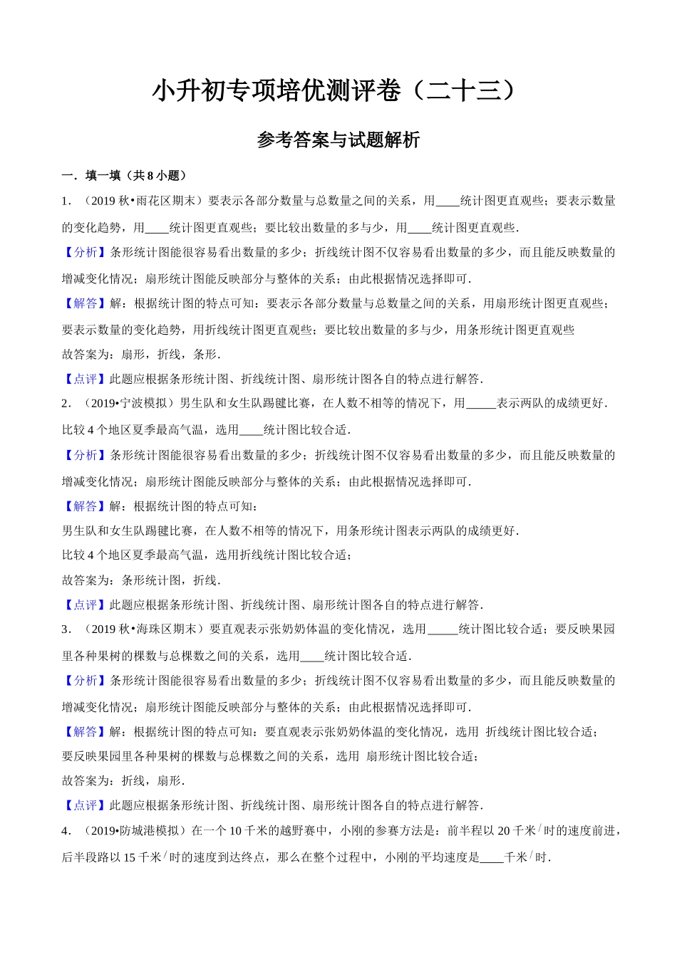 小升初专项培优测评卷统计附：学生空白试卷打印版本.docx_第1页