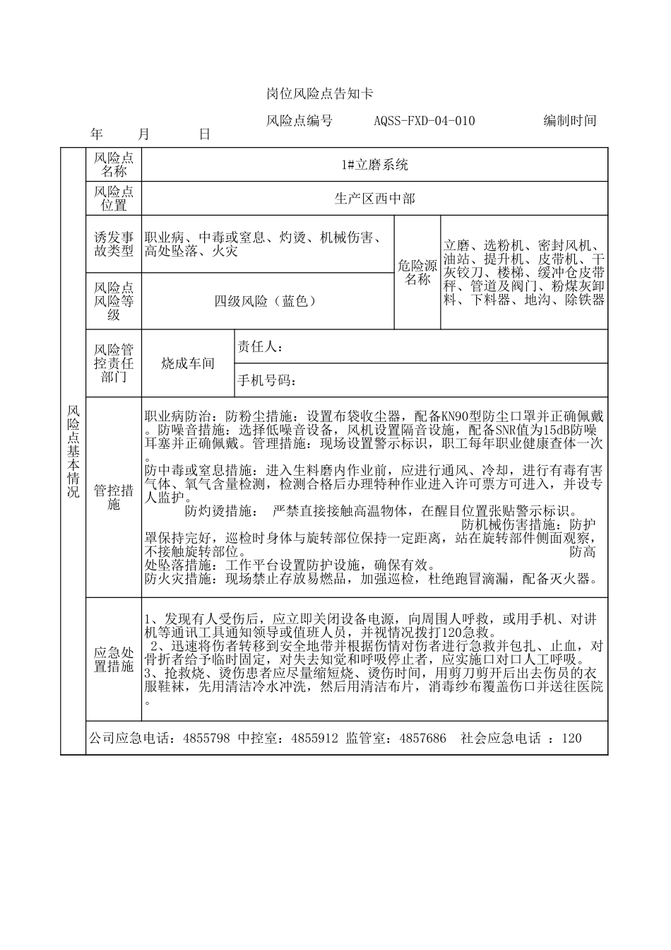 4-10  1#立磨岗位风险告知卡.xls_第1页