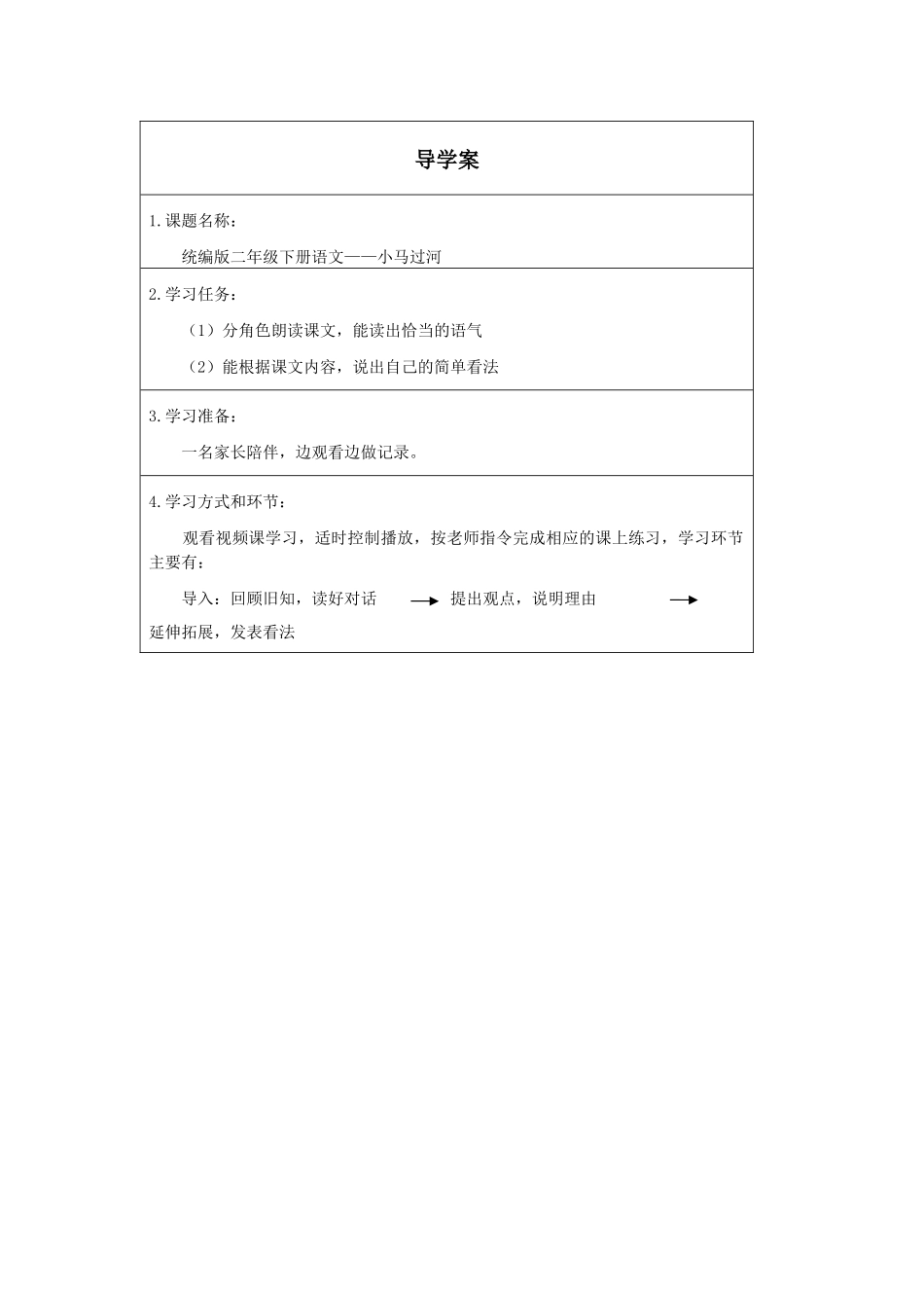 二年级下册语文部编版《小马过河第二课时》导学案学案.docx_第1页