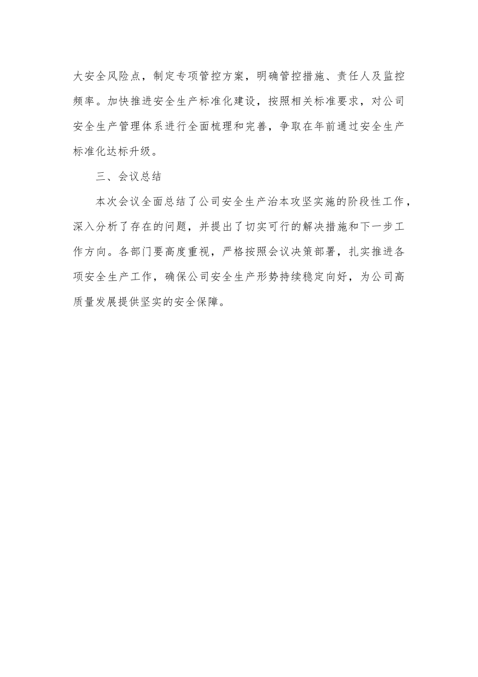公司安全生产治本攻坚实施阶段性工作会议纪要.docx_第3页