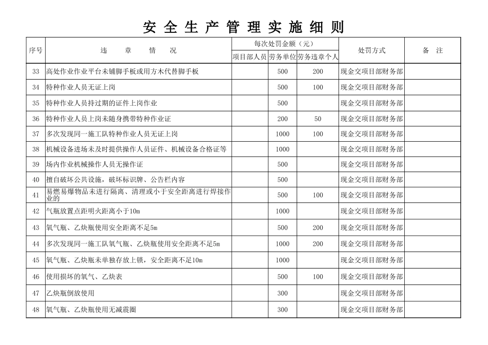 施工现场安全管理处罚实施细则.xlsx_第3页