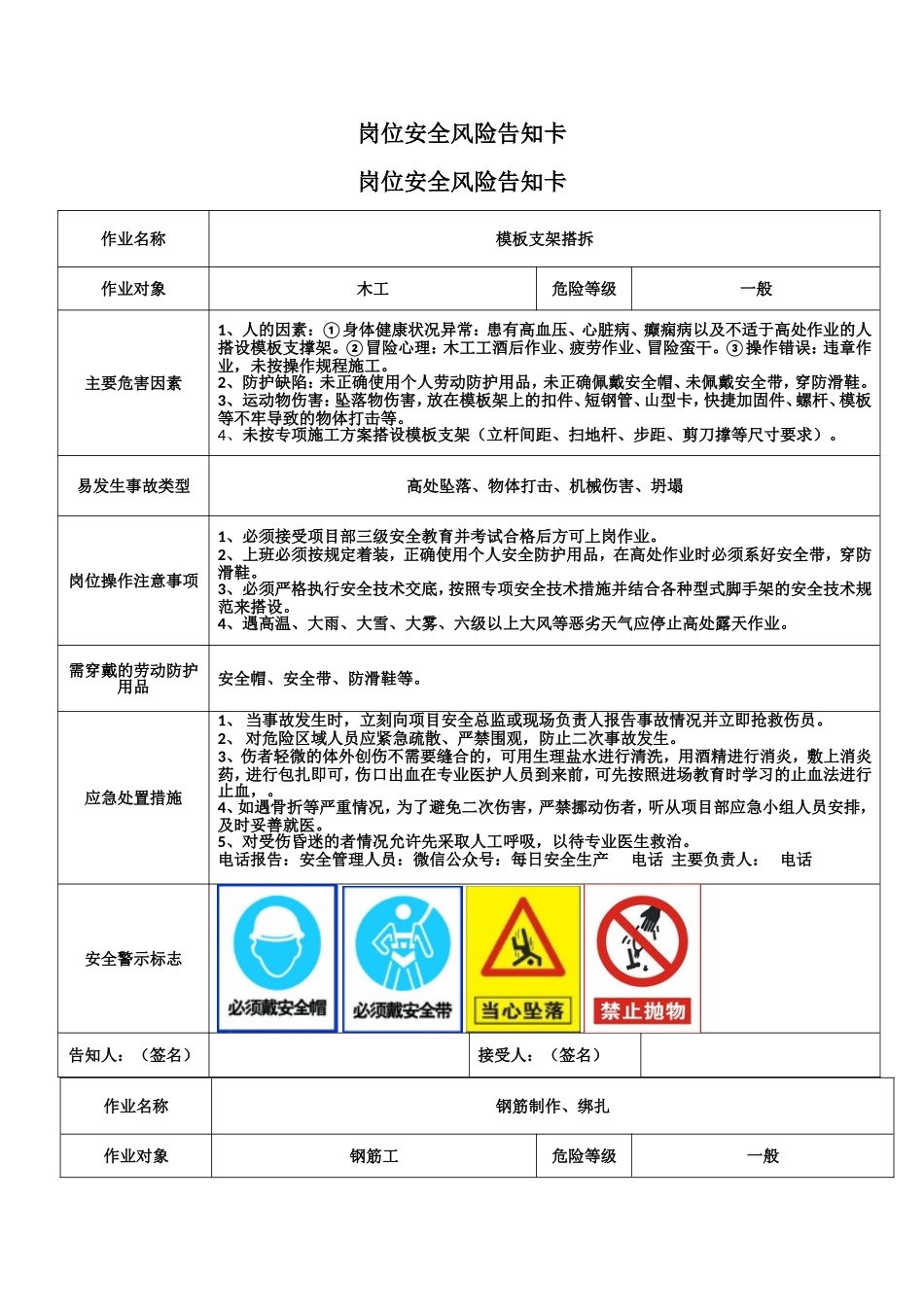 002 建筑施工岗位现场处置方案汇编.doc_第2页