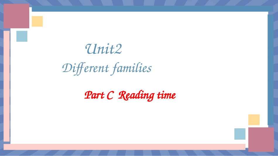 英语人教PEP版2024版3年级上册Unit2DifferentfamiliesPart4.pptx_第1页