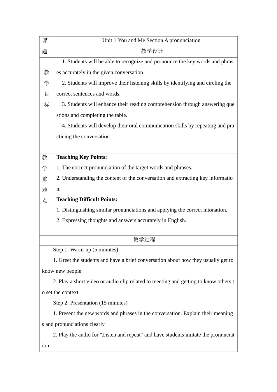 英语人教版2024版七年级初一上册Unit 1 You and Me Section APronu3.docx_第1页