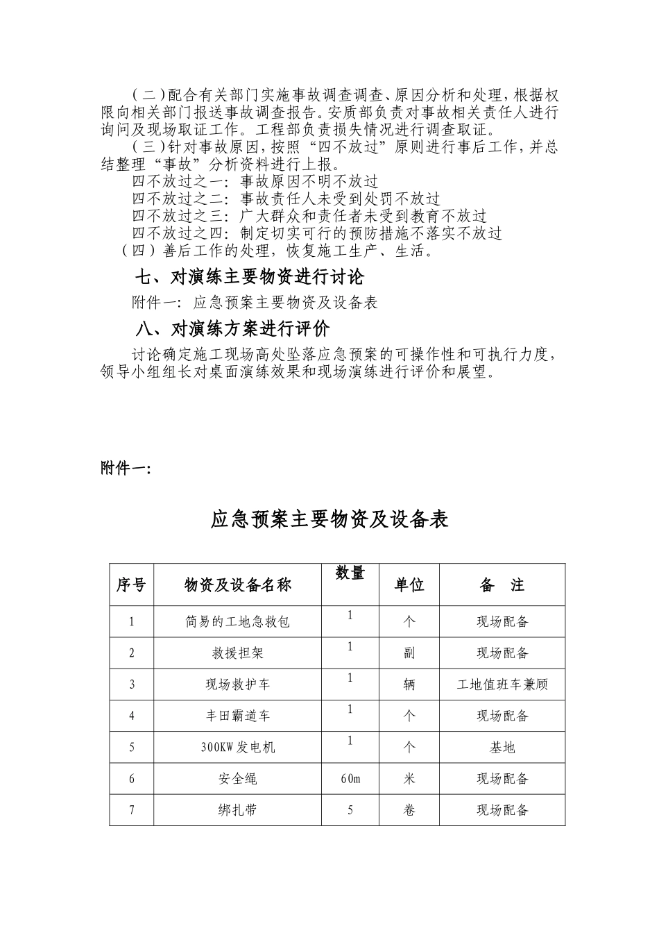 施工现场高处坠落应急预案桌面演练方案.doc_第3页