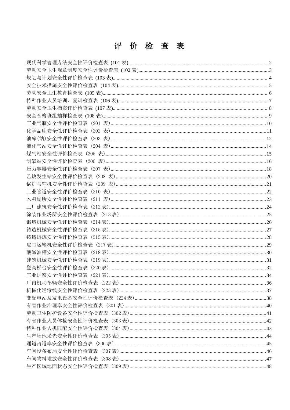 13安全管理检查表大全.docx_第1页