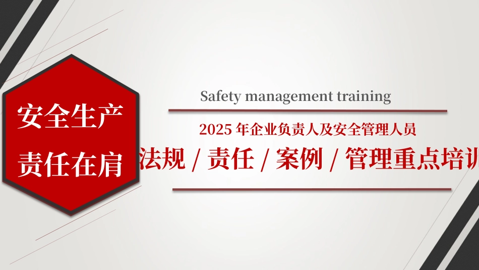 新年第一课2025年企业负责人及安全管理人员安全专题培训.pptx_第1页