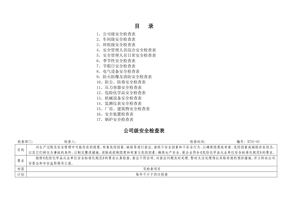 2025年度安全检查表汇总(全套).doc_第2页