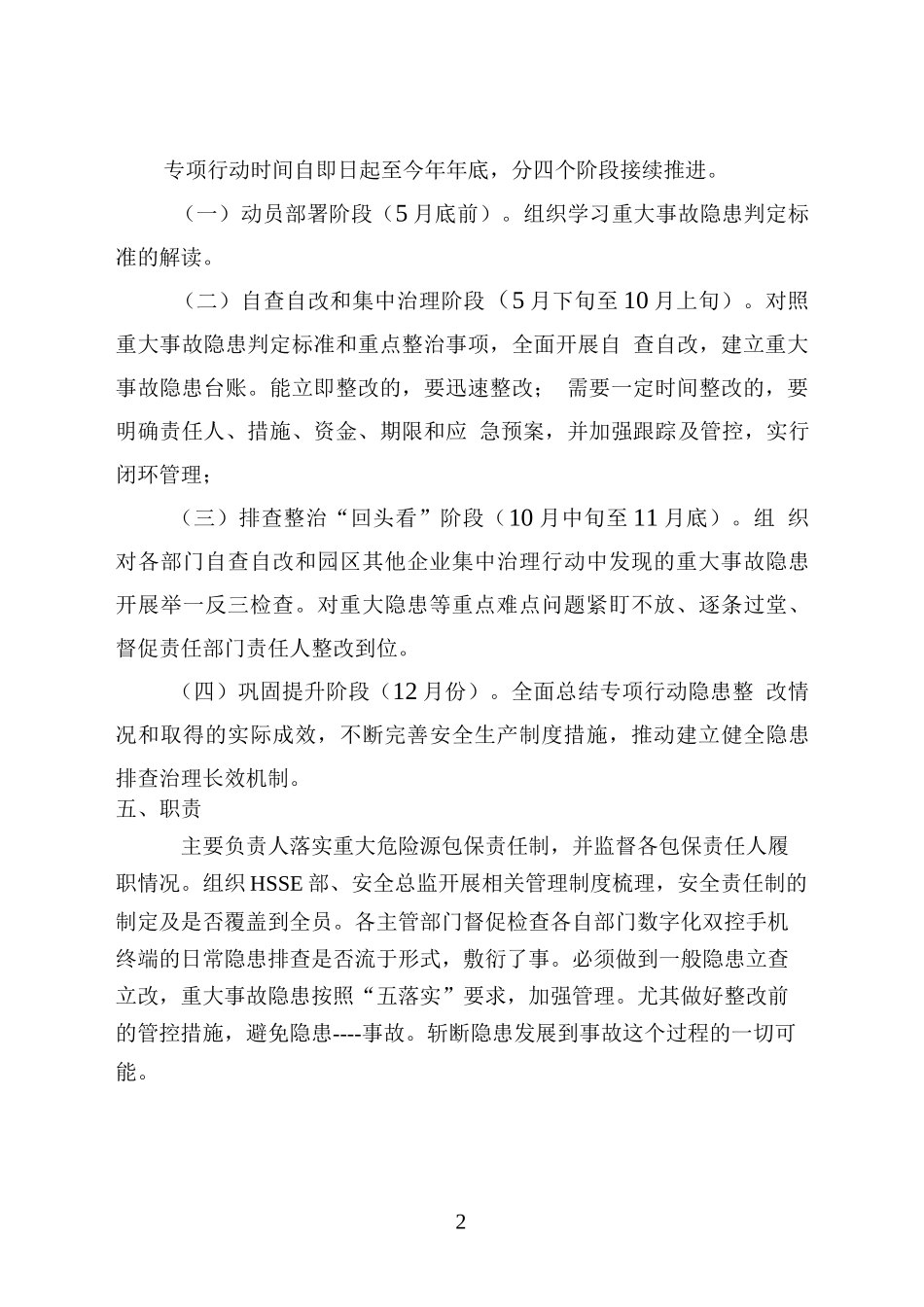 组织开展公司重大事故隐患专项排查整治行动方案.docx_第2页