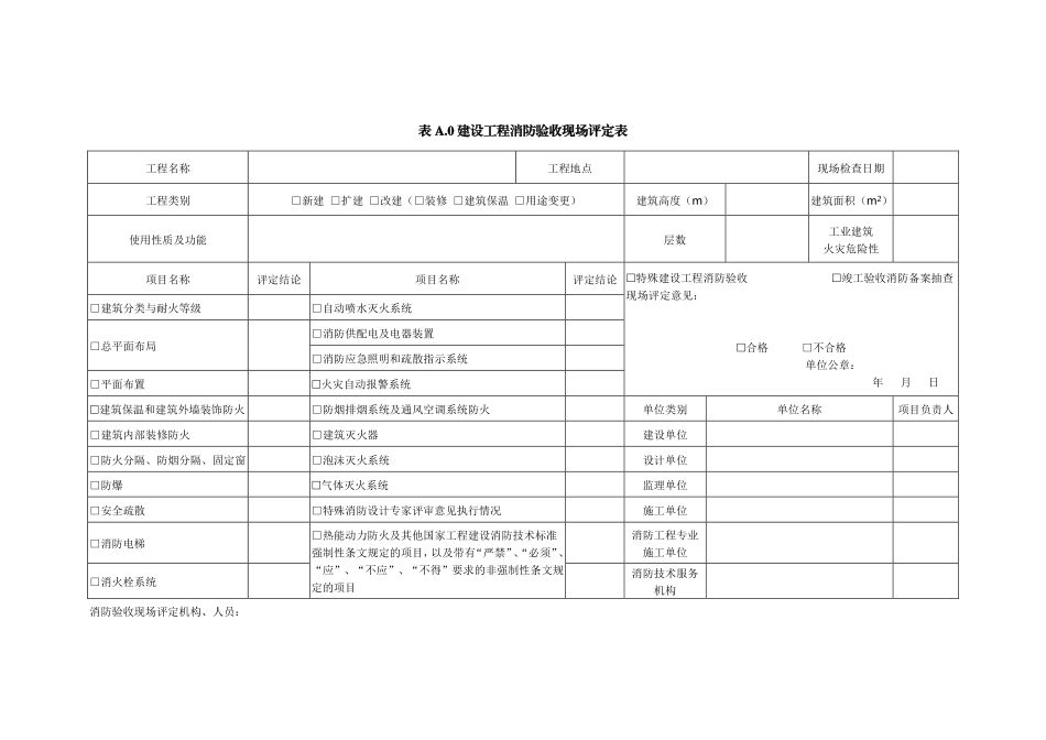 杭州市建设工程消防验收导则现场评定表.pdf_第1页