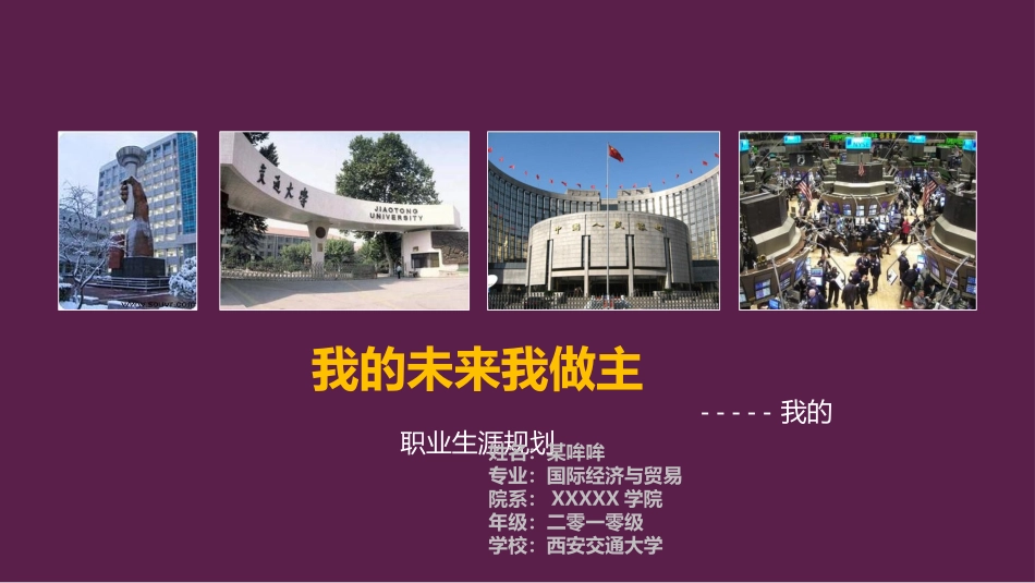 大学生个人职业规划模板.pptx_第1页