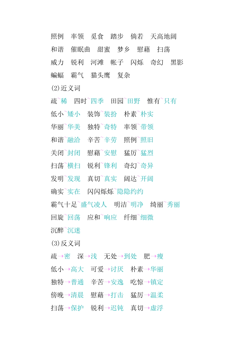有答案-人教部编版四年级语文下册第一单元知识小结.pdf_第2页