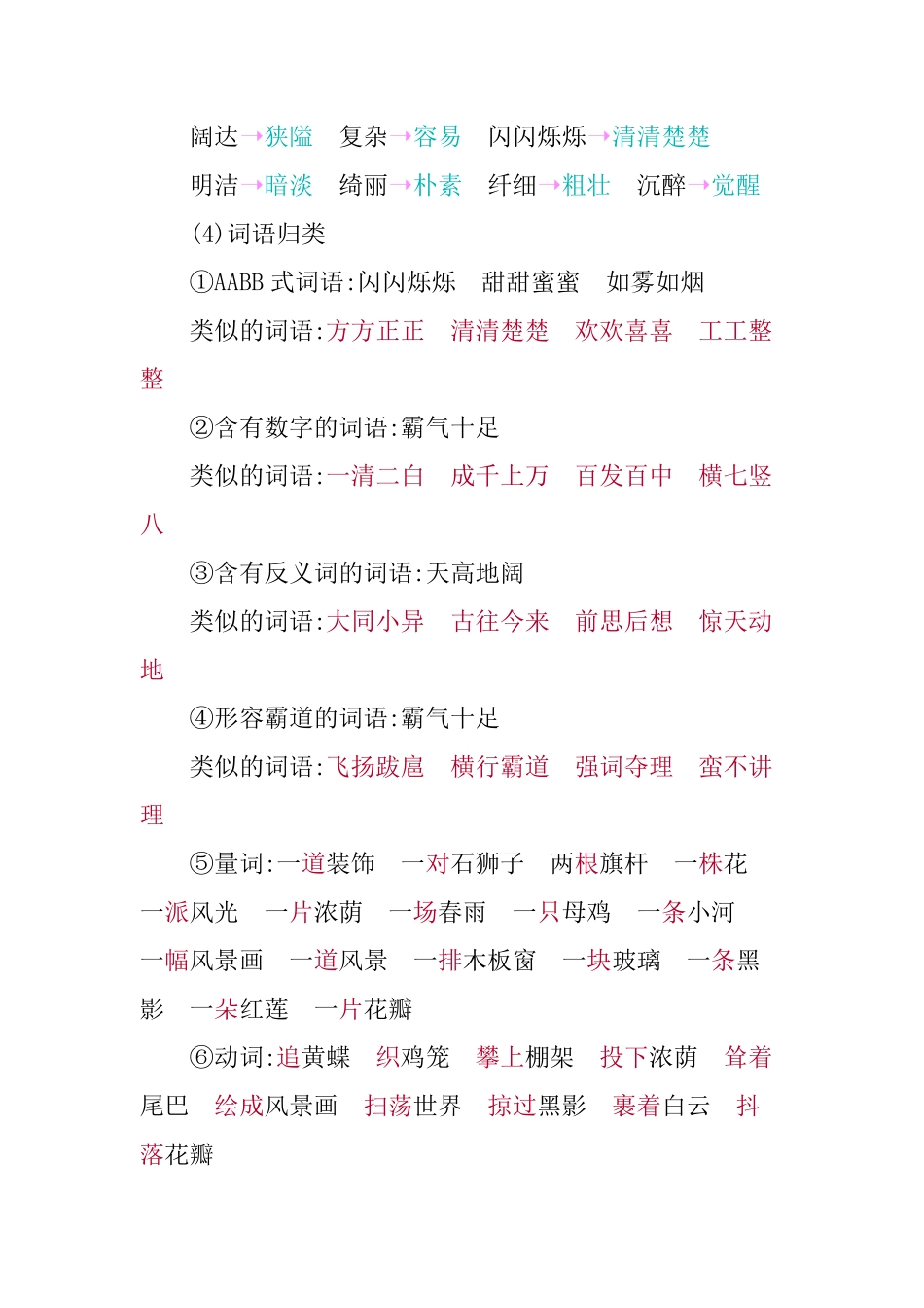 有答案-人教部编版四年级语文下册第一单元知识小结.pdf_第3页