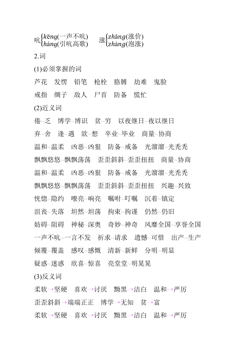 有答案-人教部编版四年级语文下册第六单元知识小结.pdf_第2页