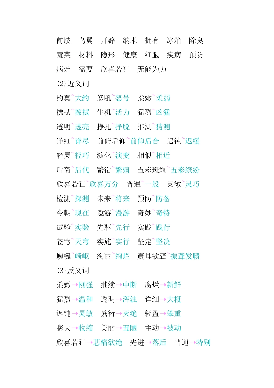 有答案-人教部编版四年级语文下册第二单元知识小结.pdf_第2页