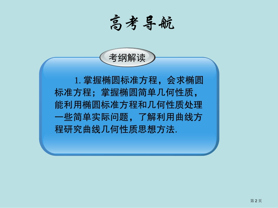 第十五章圆锥曲线与方程名师优质课赛课一等奖市公开课获奖课件.pptx_第2页
