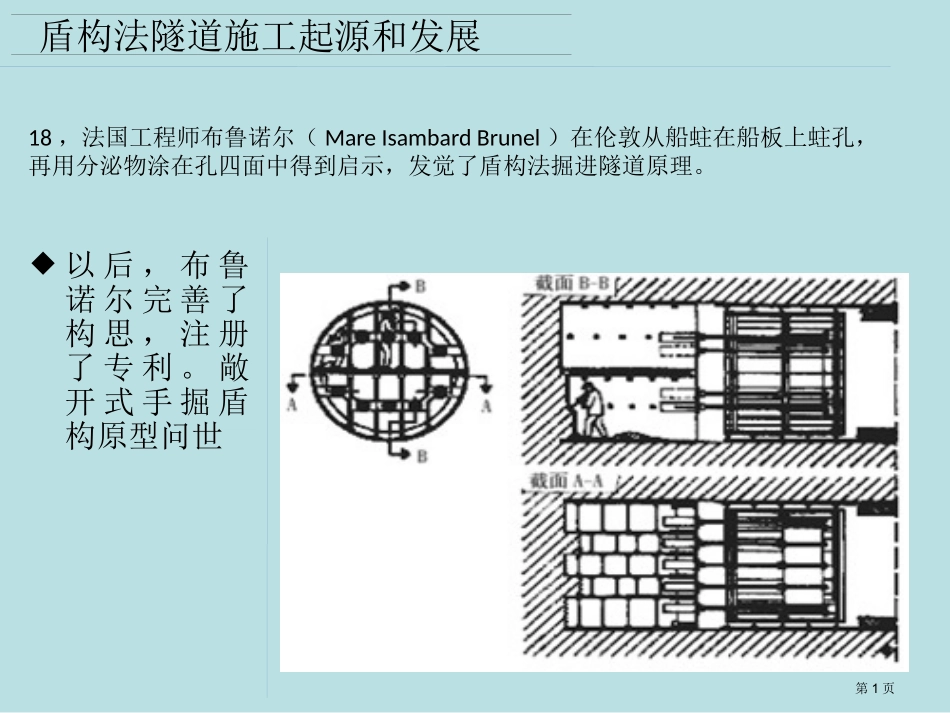 盾构法发展历史名师优质课赛课一等奖市公开课获奖课件.pptx_第1页