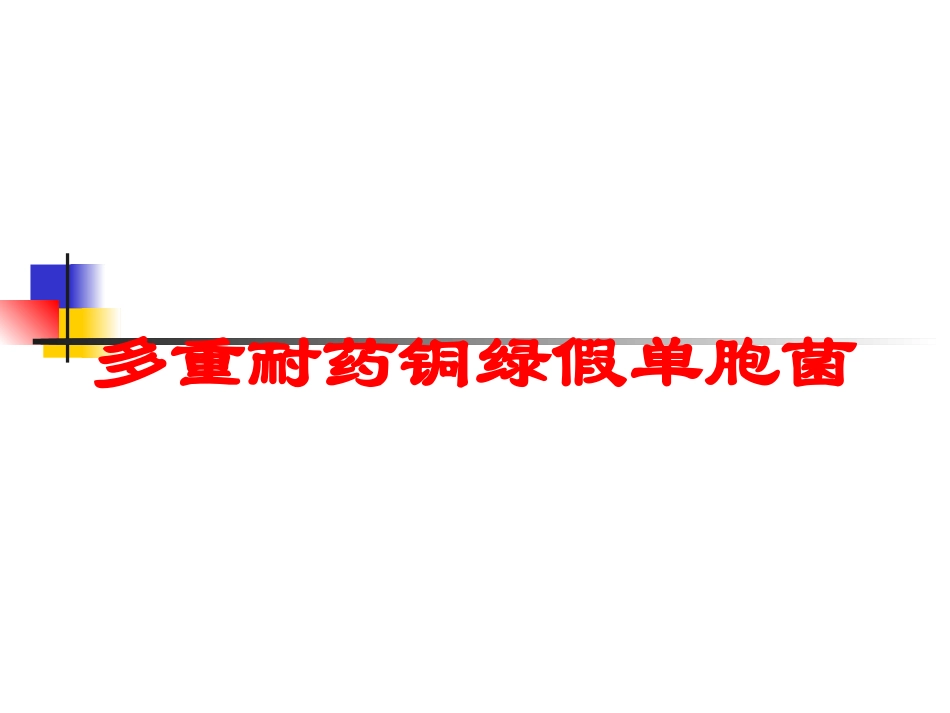 多重耐药铜绿假单胞菌培训课件.pptx_第1页