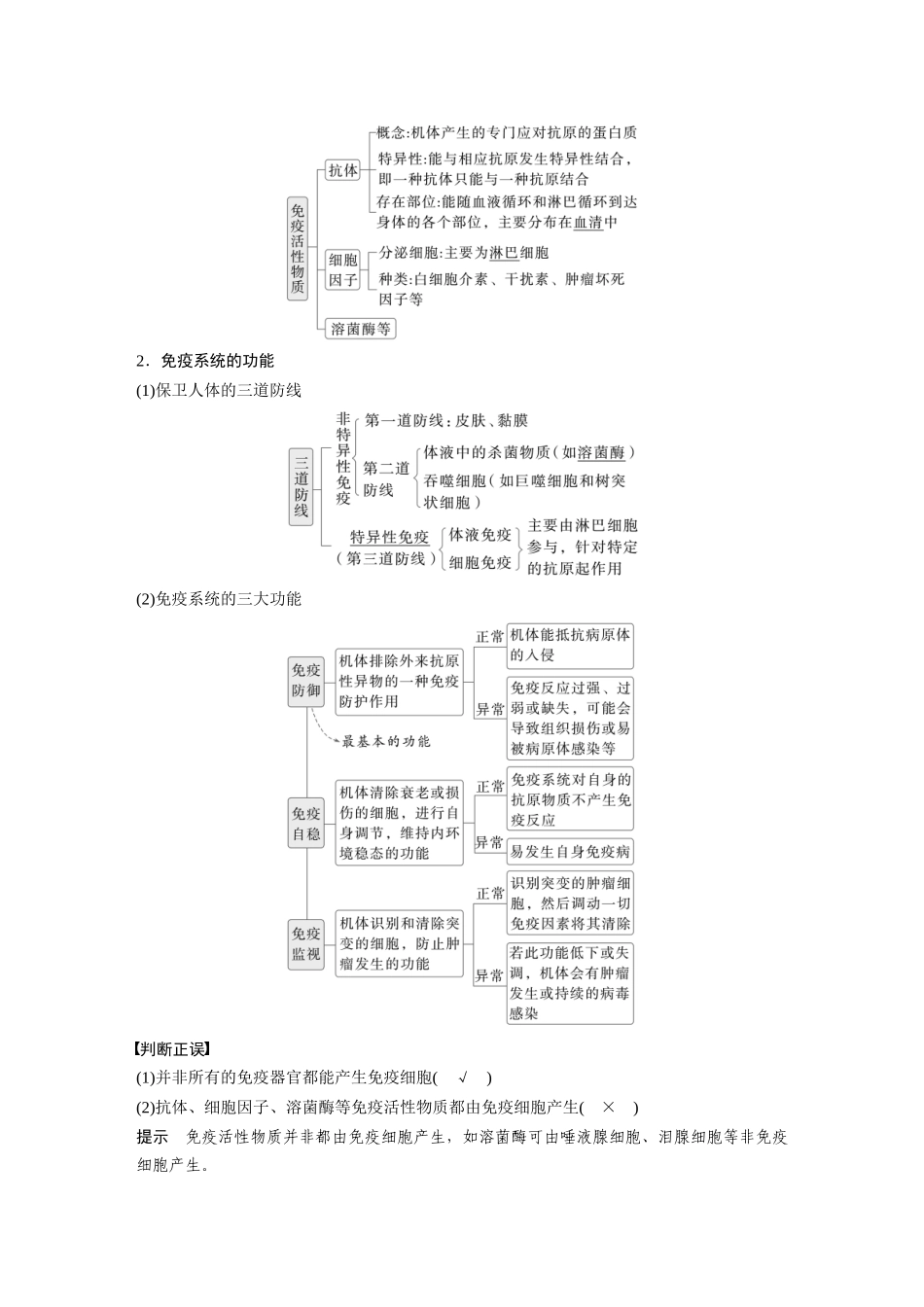 2026创新设计高考总复习生物（人教版）-第八单元　第42课时　免疫系统的组成、功能及特异性免疫.docx_第3页