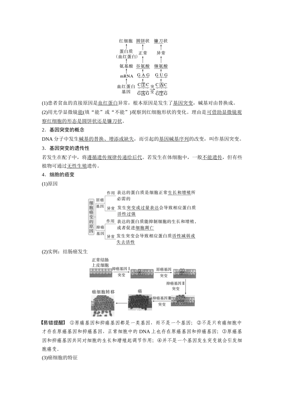 2026创新设计高考总复习生物（人教版）-第七单元　第33课时　基因突变和基因重组.docx_第2页