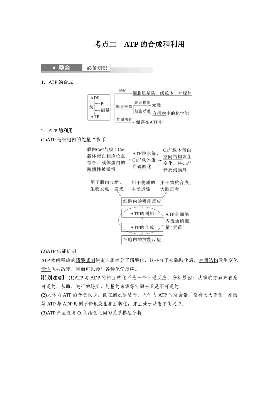2026创新设计高考总复习生物（人教版）-第三单元　第12课时　细胞的能量“货币”ATP.docx_第3页