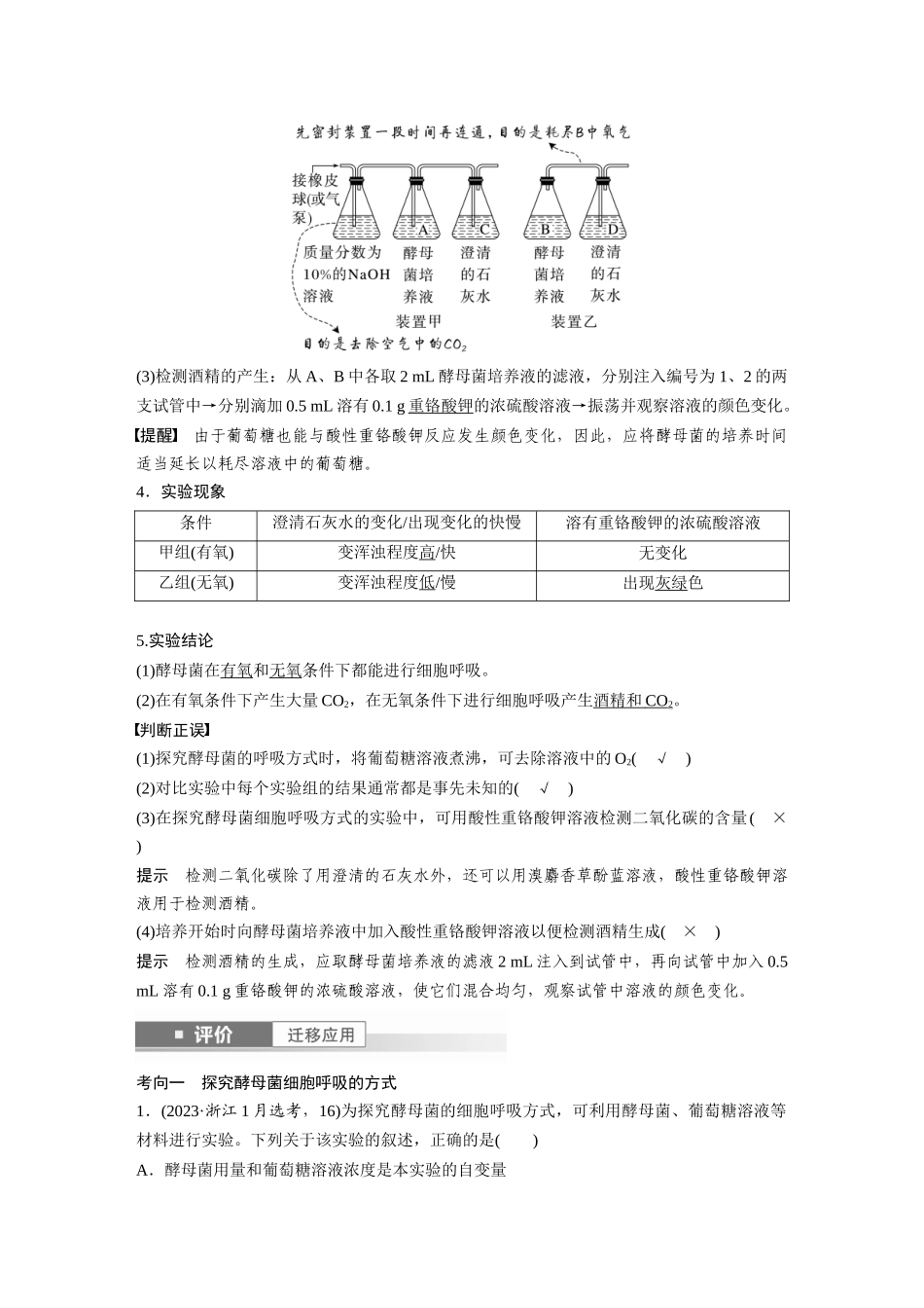 2026创新设计高考总复习生物（人教版）-第三单元　第13课时　细胞呼吸的方式和有氧呼吸.docx_第2页