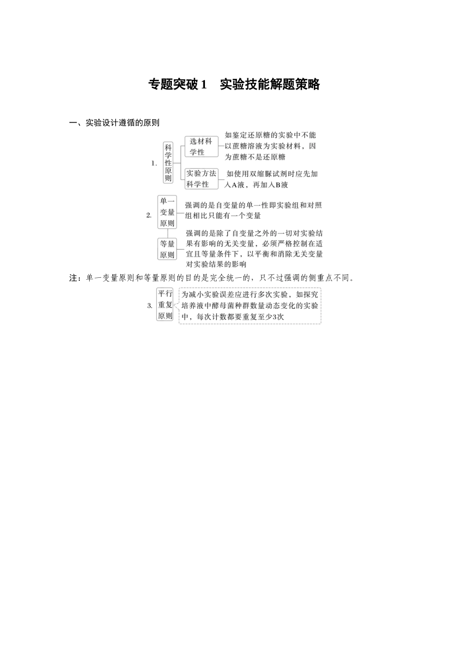 2026创新设计高考总复习生物（人教版）-第三单元　专题突破1　实验技能解题策略.docx_第1页