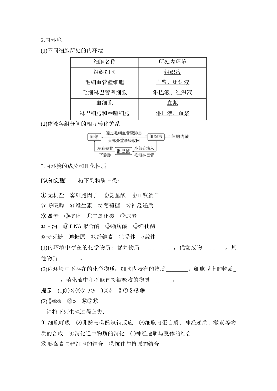 2026创新设计高考总复习生物（人教版）教师用-第29课时  人体的内环境与稳态.docx_第2页