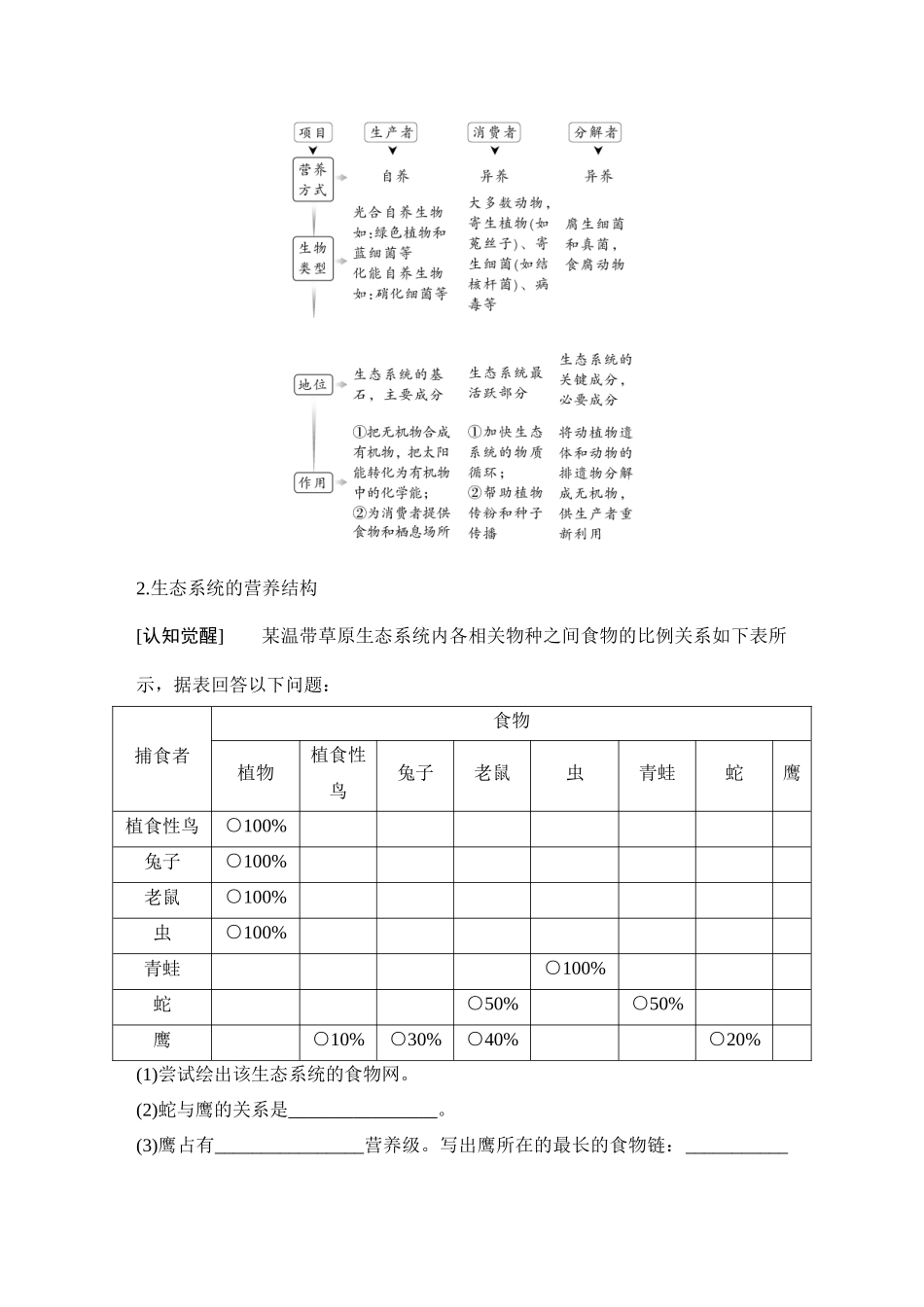 2026创新设计高考总复习生物（人教版）教师用-第42课时  生态系统的结构及其稳定性.docx_第3页