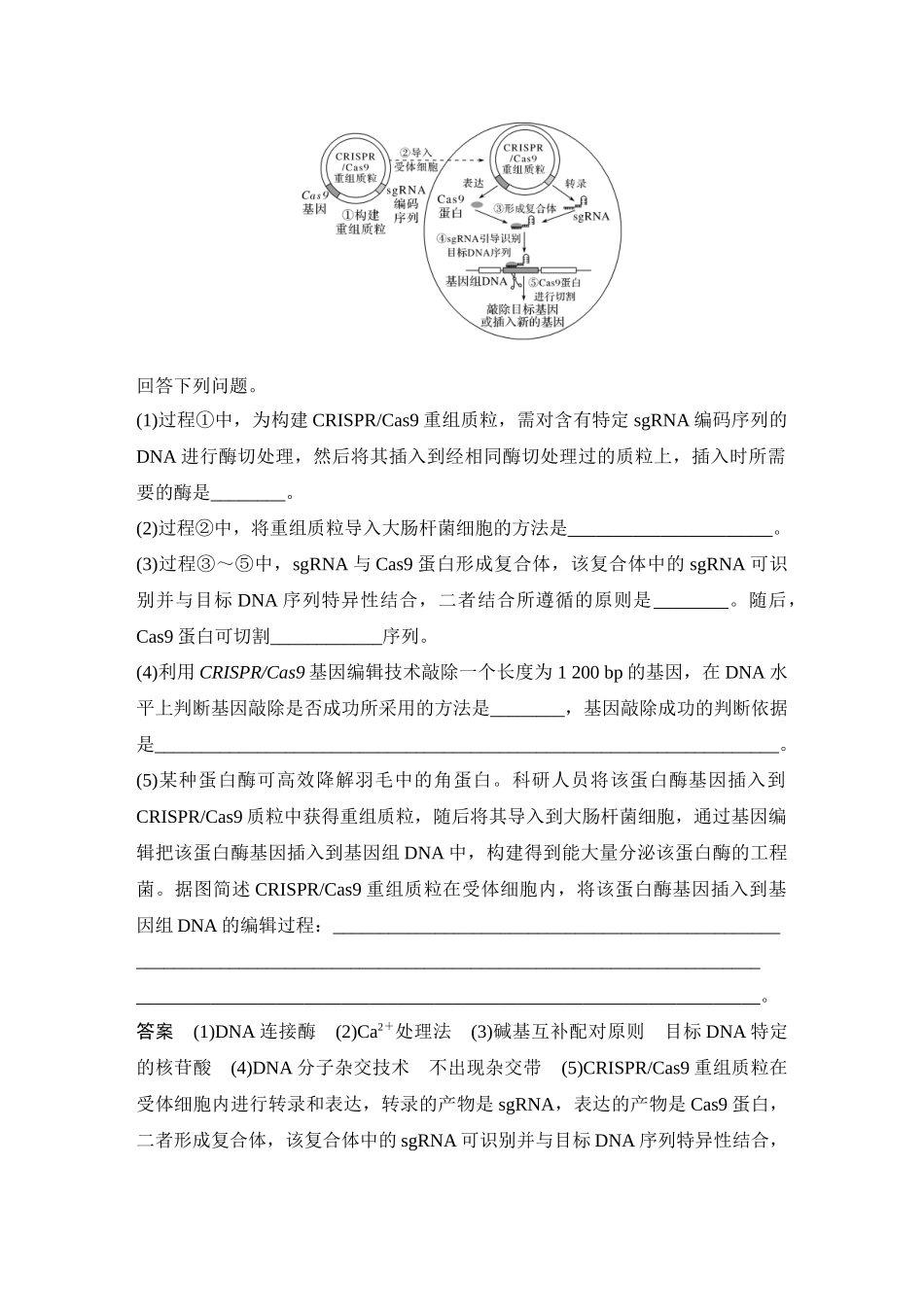 2026创新设计高考总复习生物（人教版）教师用-微专题16  CRISPRCas9基因编辑、融合基因与融合蛋白、单酶切导致的正、反接的电泳检测和PCR检测.docx_第2页