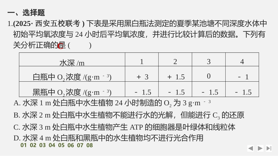 2026创新设计高考总复习生物（人教版）强化练习-限时练13　光合作用与呼吸作用的综合分析.pptx_第2页