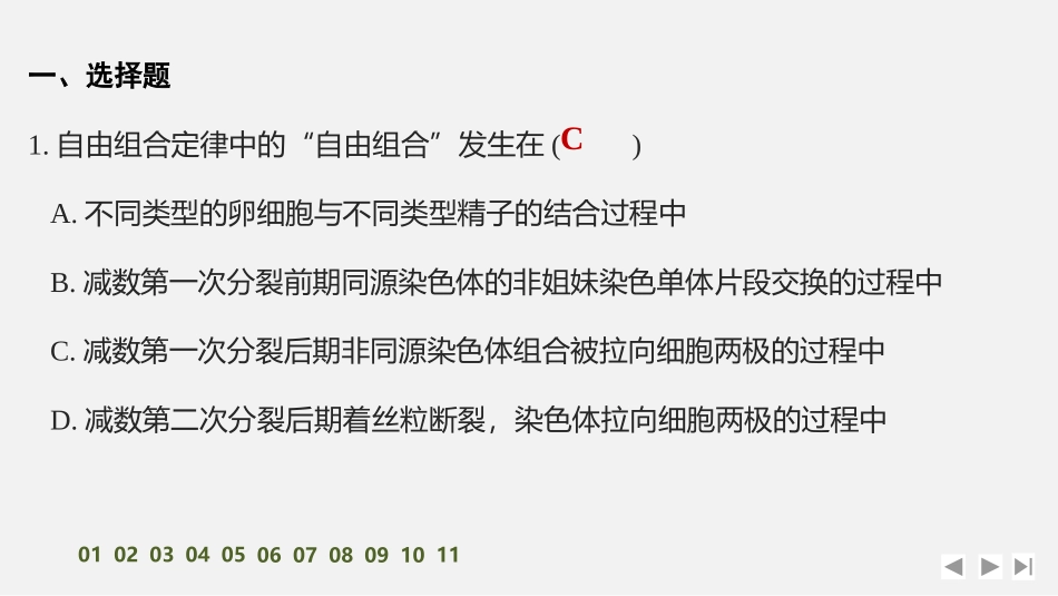 2026创新设计高考总复习生物（人教版）强化练习-限时练19　自由组合定律.pptx_第2页