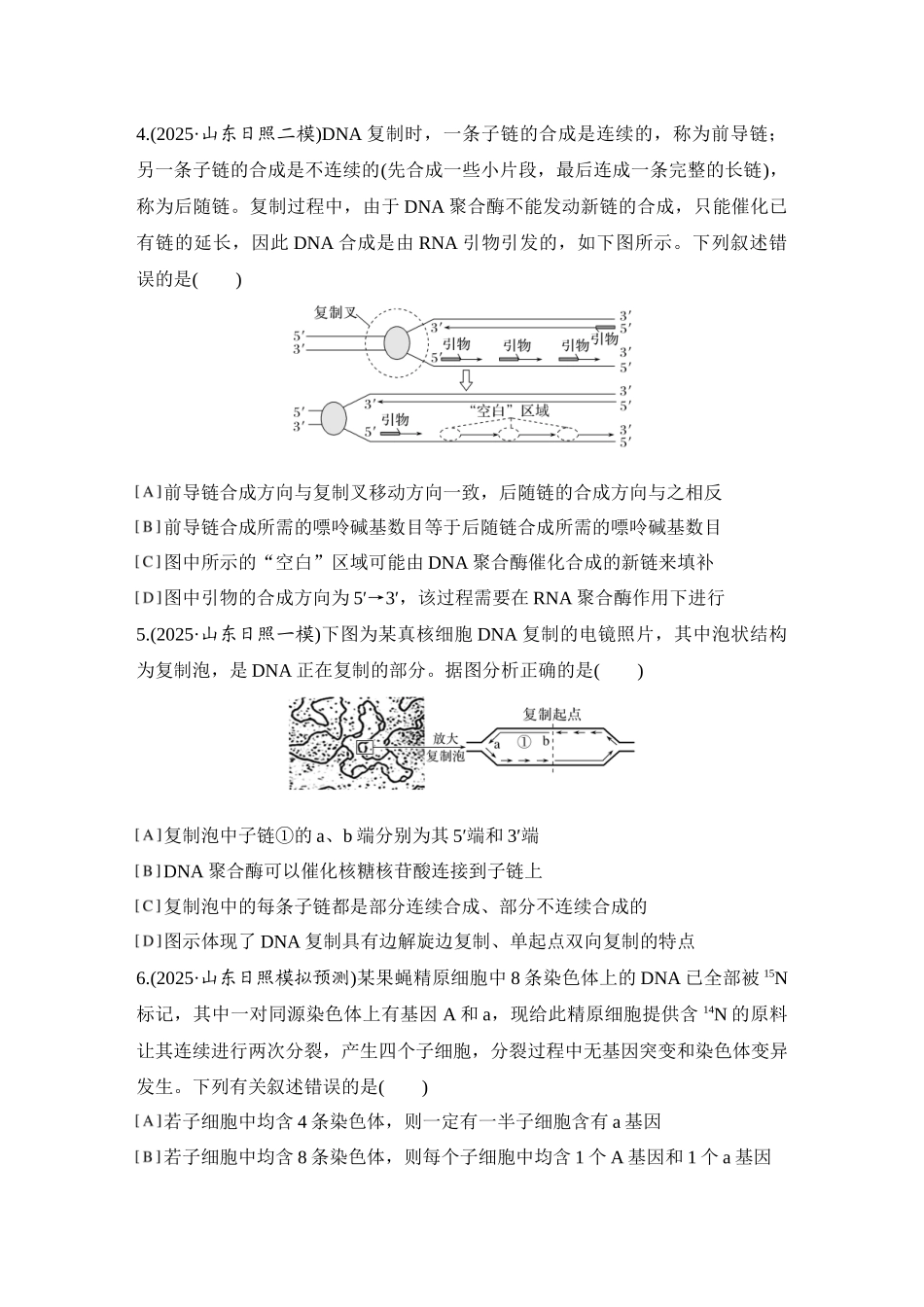 2026创新设计高考总复习生物（人教版）强化练习-限时练23  DNA的结构、复制及基因的本质.docx_第2页