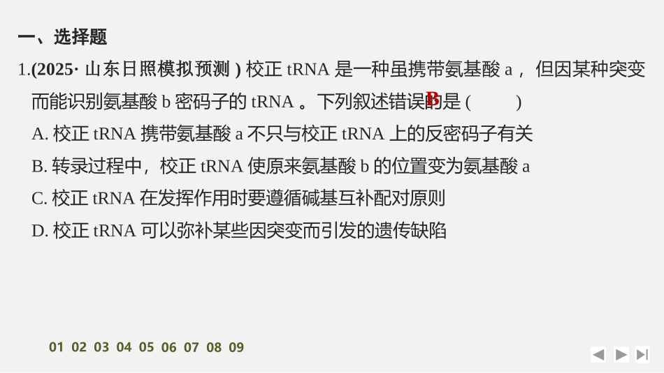 2026创新设计高考总复习生物（人教版）强化练习-限时练24　基因的表达.pptx_第2页