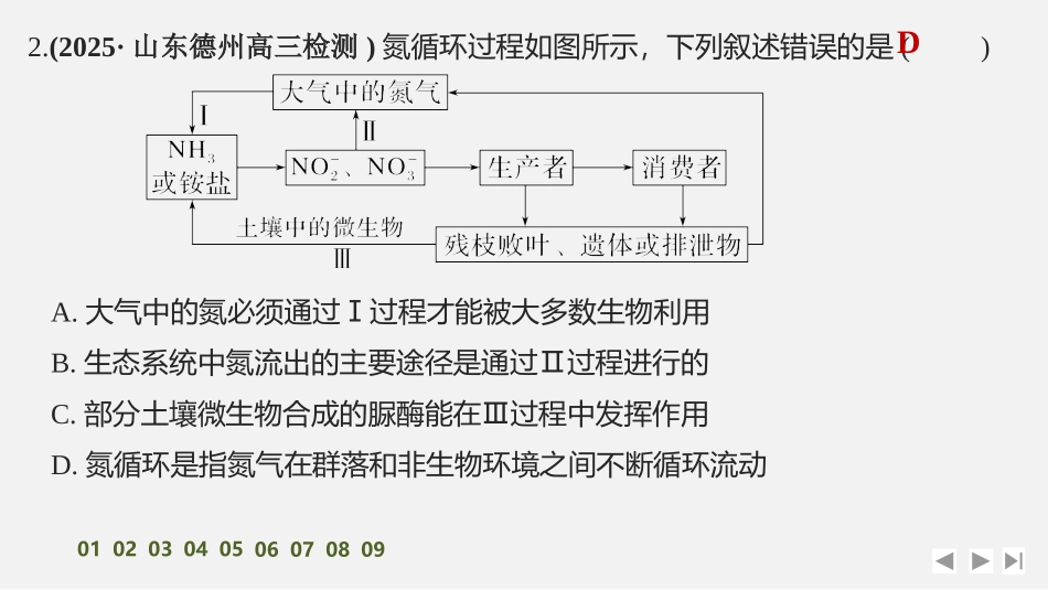 2026创新设计高考总复习生物（人教版）强化练习-限时练44　生态系统的物质循环和信息传递.pptx_第3页