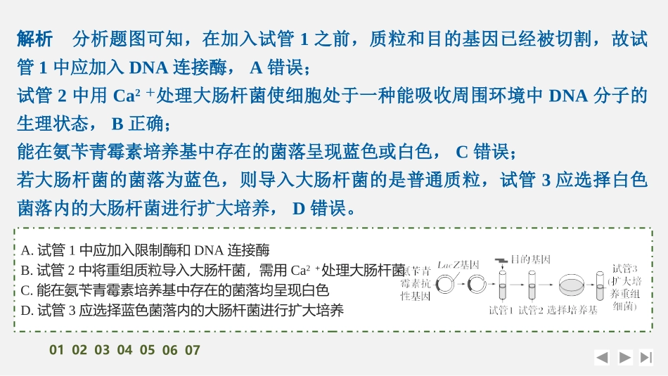 2026创新设计高考总复习生物（人教版）强化练习-限时练51　基因工程的基本工具和操作程序　.pptx_第3页