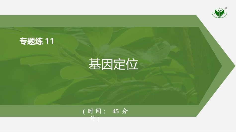 2026创新设计高考总复习生物（人教版）强化练习-专题练11　基因定位.pptx_第1页