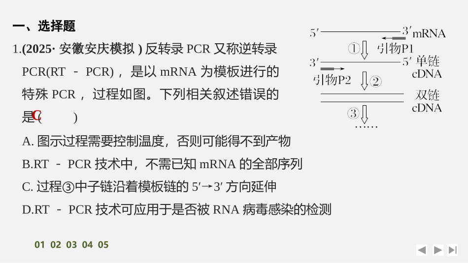 2026创新设计高考总复习生物（人教版）强化练习-专题练16　CRISPRCas9基因编辑、融合基因与融合蛋白、单酶切导致的正、反接的电泳检测和PCR检测.pptx_第2页