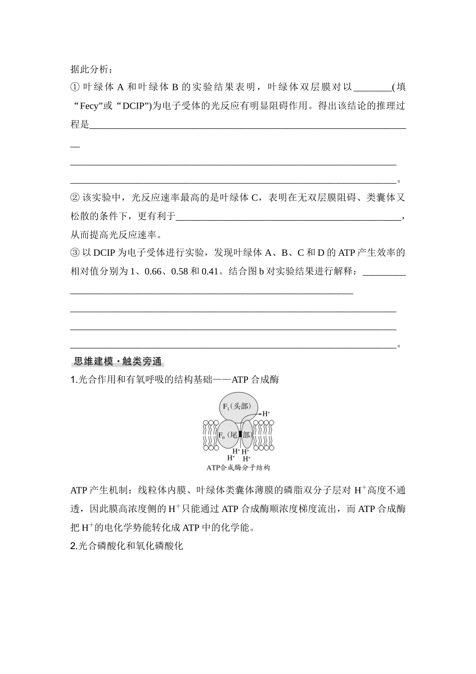 2026创新设计高考总复习生物（人教版）学生用-微专题5  电子传递链、化学渗透假说及逆境胁迫.docx_第3页