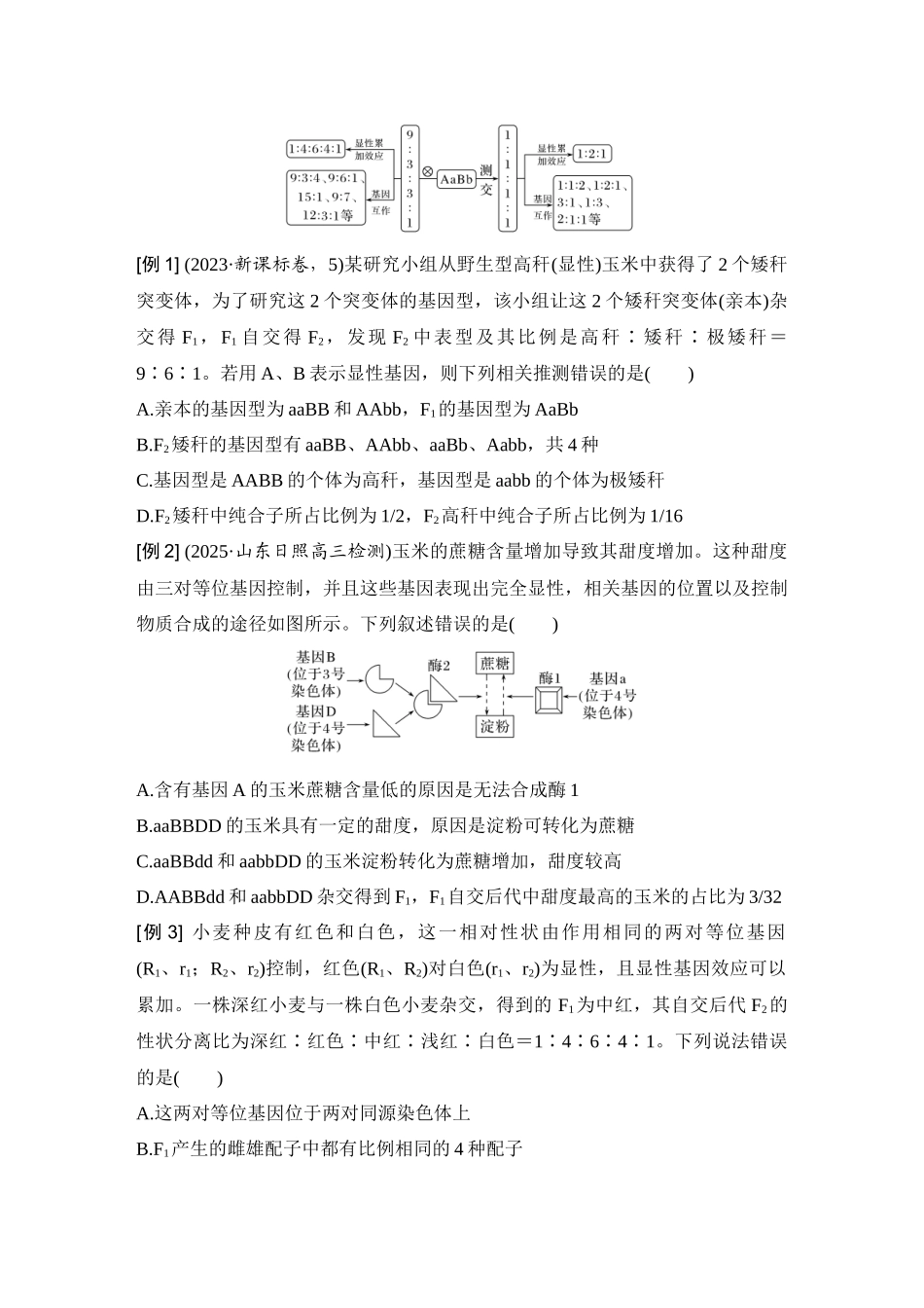2026创新设计高考总复习生物（人教版）学生用-微专题10  自由组合定律重点题型的解题建模.docx_第2页