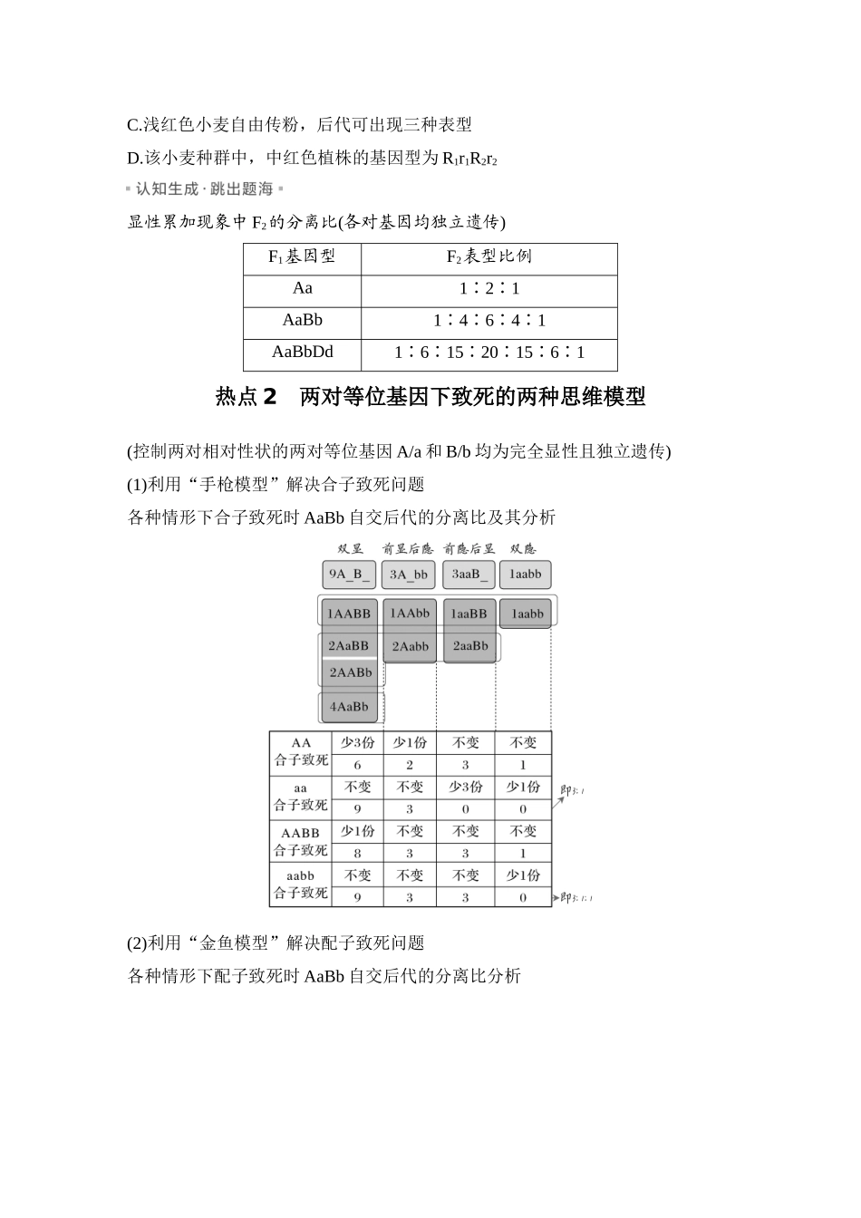 2026创新设计高考总复习生物（人教版）学生用-微专题10  自由组合定律重点题型的解题建模.docx_第3页