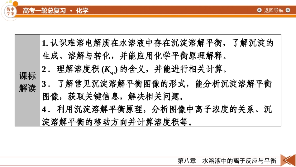 2026年衡中学案高考一轮总复习化学-第8章　第41讲　沉淀溶解平衡.pptx_第3页