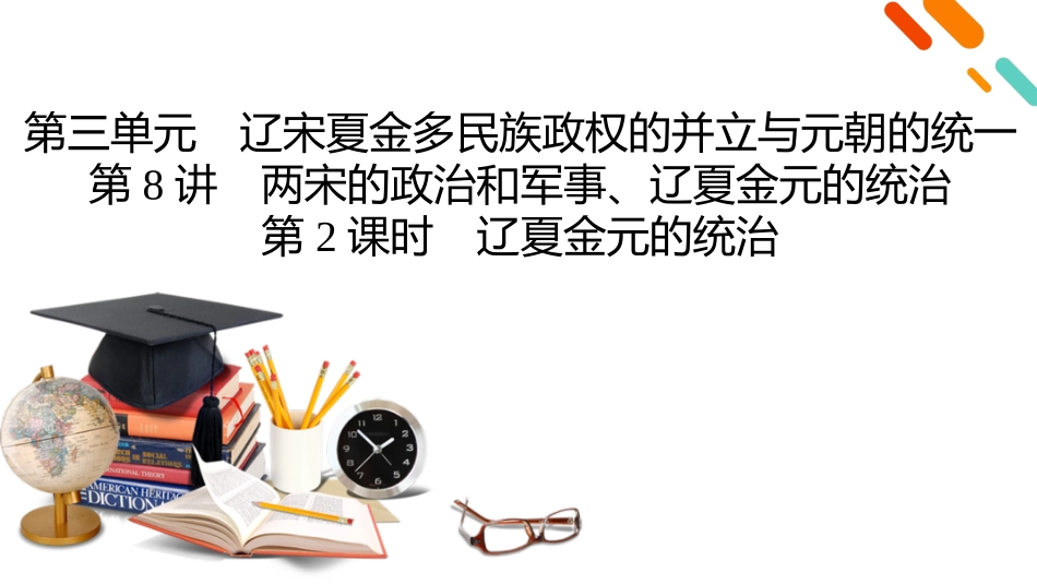 2026年衡中学案高考一轮总复习历史-中外历史纲要(上)　板块1　第3单元　第8讲　第2课时　辽夏金元的统治.pptx_第2页