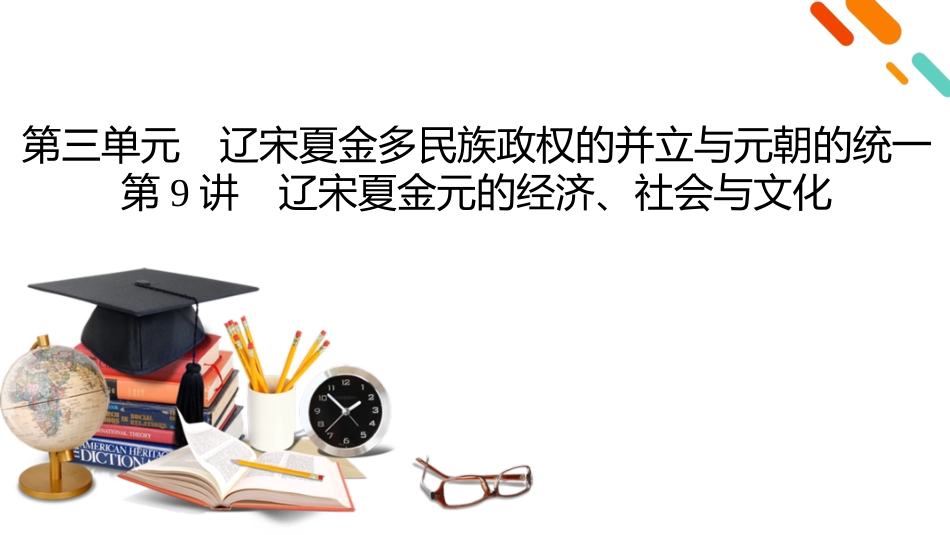 2026年衡中学案高考一轮总复习历史-中外历史纲要(上)　板块1　第3单元　第9讲　辽宋夏金元的经济、社会与文化.pptx_第2页