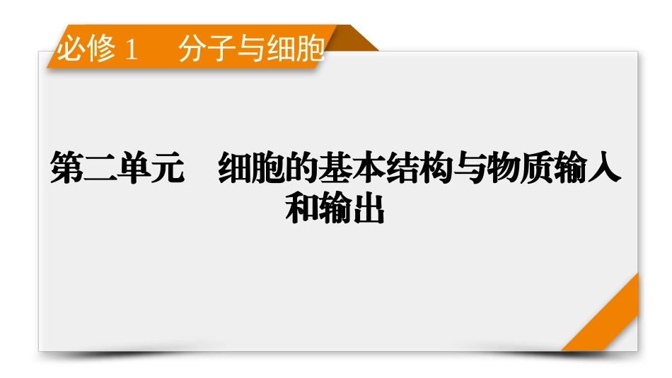 2026年衡中学案高考一轮总复习生物-必修1　第2单元　第3讲　水进出细胞的原理.pptx_第1页