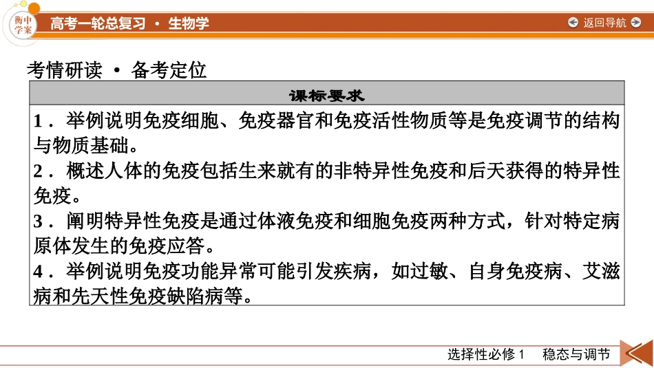 2026年衡中学案高考一轮总复习生物-选择性必修1　第8单元　第6讲　免疫调节.pptx_第3页