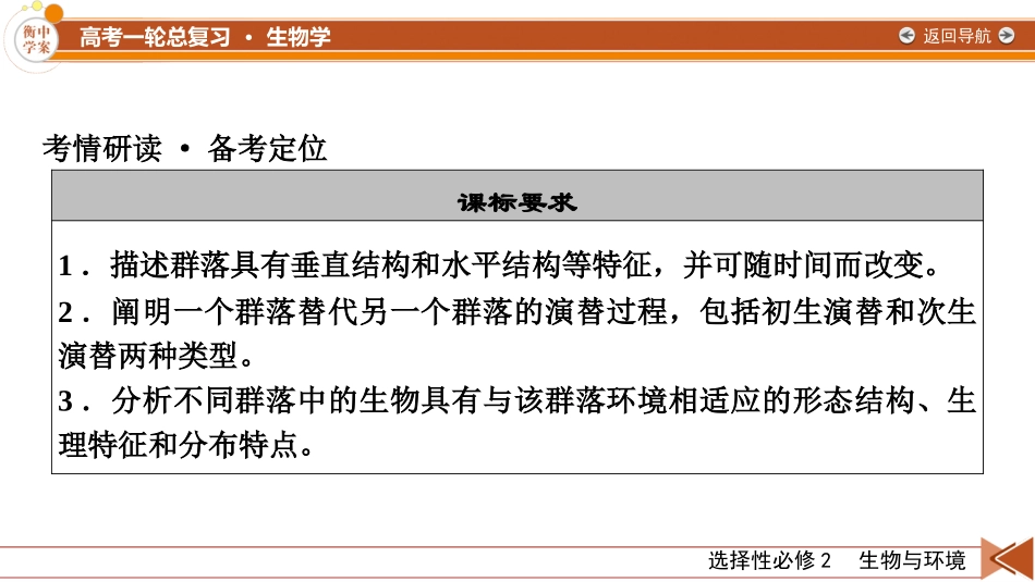 2026年衡中学案高考一轮总复习生物-选择性必修2　第9单元　第2讲　群落及其演替.pptx_第3页