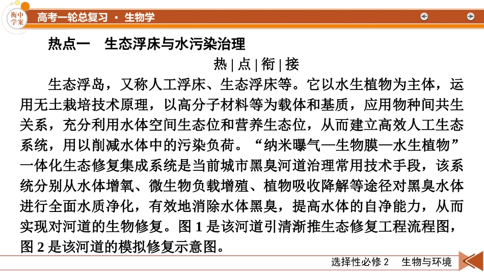 2026年衡中学案高考一轮总复习生物-选择性必修2　热点拓展5　生态浮床和生态农业.pptx_第2页