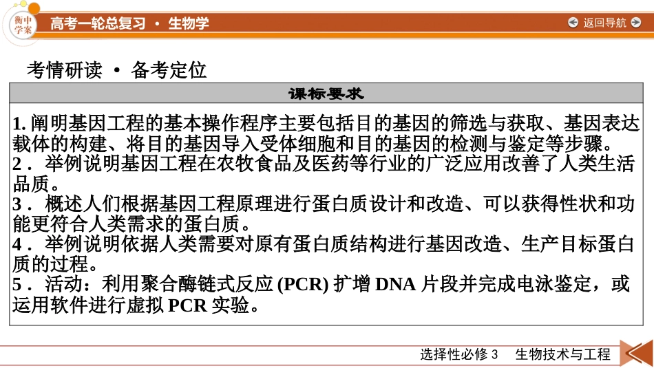 2026年衡中学案高考一轮总复习生物-选择性必修3　第10单元　第7讲　基因工程的应用和蛋白质工程、生物技术的安全性与伦理问题.pptx_第3页