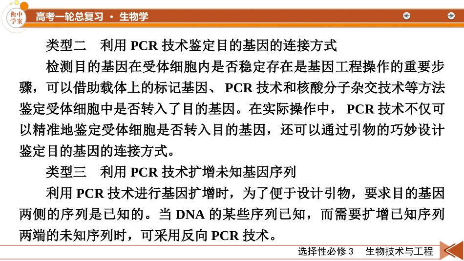 2026年衡中学案高考一轮总复习生物-选择性必修3　微专题14　PCR技术在目的基因相关问题中的基本应用.pptx_第3页